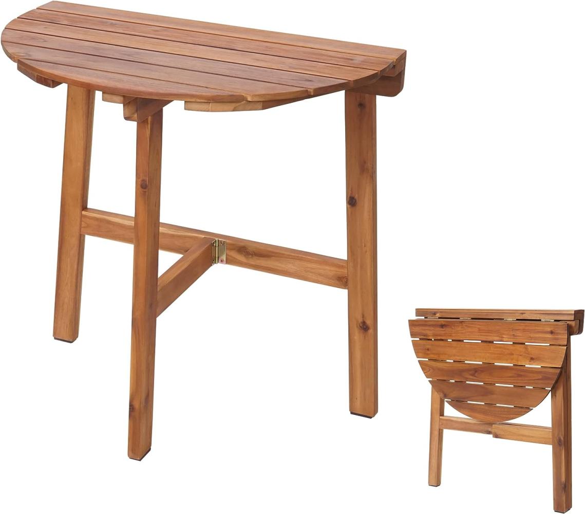 Klapptisch HWC-L19, Gartentisch Balkontisch, In-/Outdoor klappbar Akazie Holz FSC®-zertifiziert 71x70x34cm Bild 1