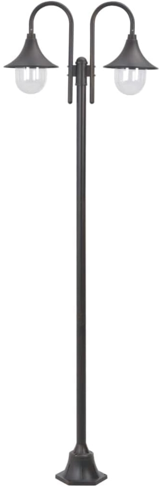 vidaXL Garten-Pollerleuchte E27 220 cm Aluminium 2-Laterne Bronze 44209 Bild 1
