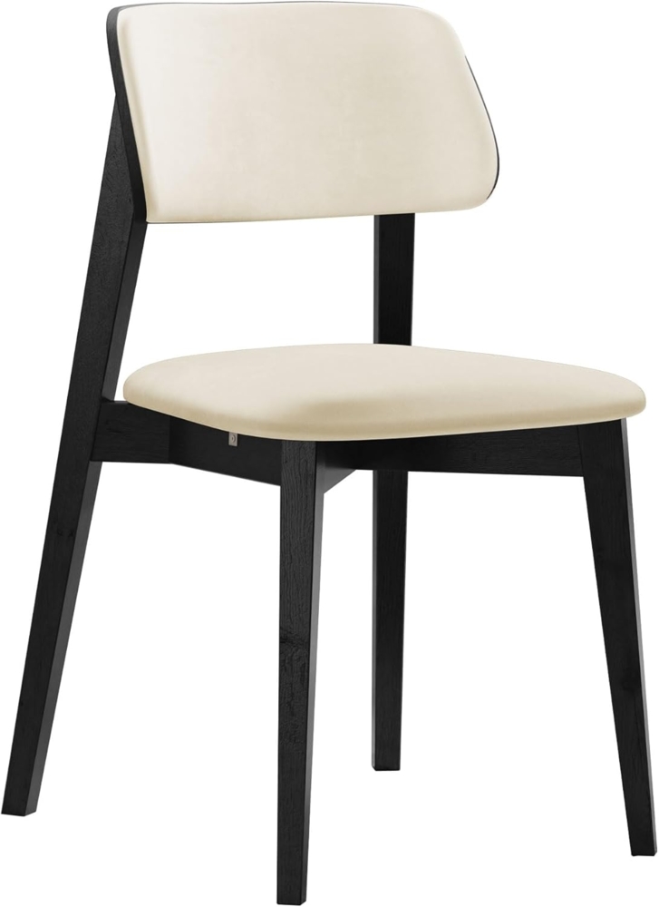 Esszimmerstuhl Taskir C, Stuhl aus Buchenholz für Küche, Restaurant (Schwarz / Magic Velvet 2250) Bild 1