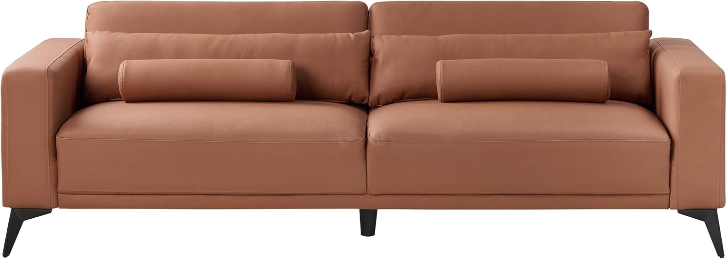 3-Sitzer Sofa Kunstleder goldbraun ANGE Bild 1