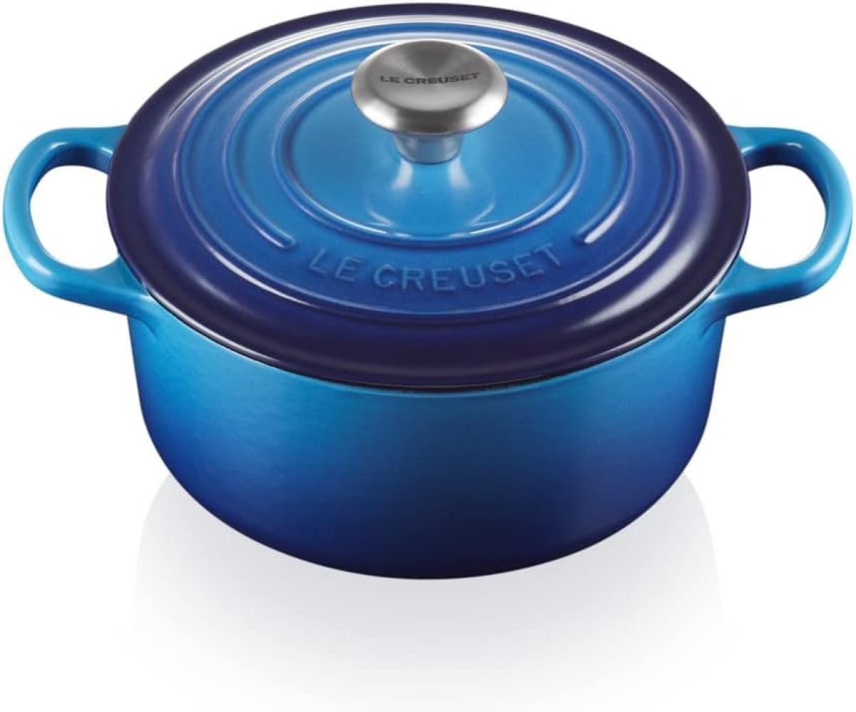 Le Creuset Signature Gusseisen-Bräter mit Deckel, Für alle Herdarten und Induktion geeignet, Rund, Azure, 20,0 cm, 2.4 Bild 1