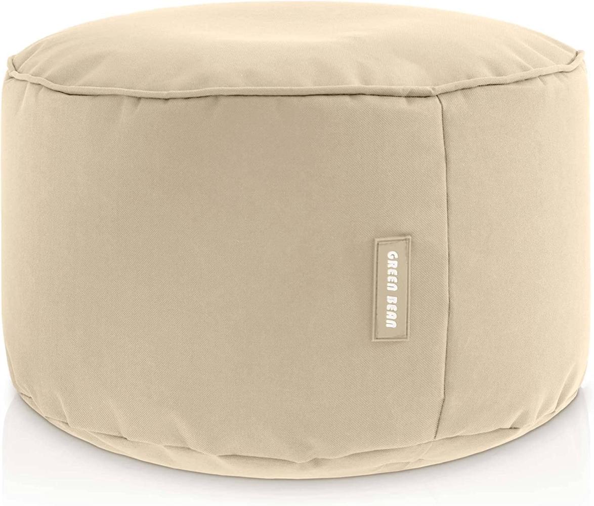 Green Bean© Sitzsack-Hocker "Stay" 25x45cm mit EPS-Perlen Füllung - Fußhocker Sitz-Pouf für Sitzsäcke - Fußablage Sitzkissen Sitzhocker Beige Bild 1