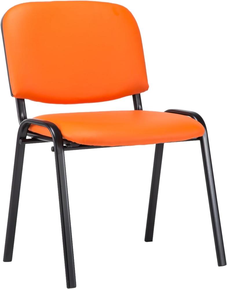 CLP Stuhl Ken Kunstleder stapelbar und mit modernem Design,orange Bild 1