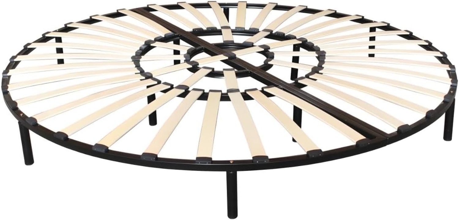 Vente-unique - Lattenrost rund mit Füßen - 220 x 220 cm Bild 1