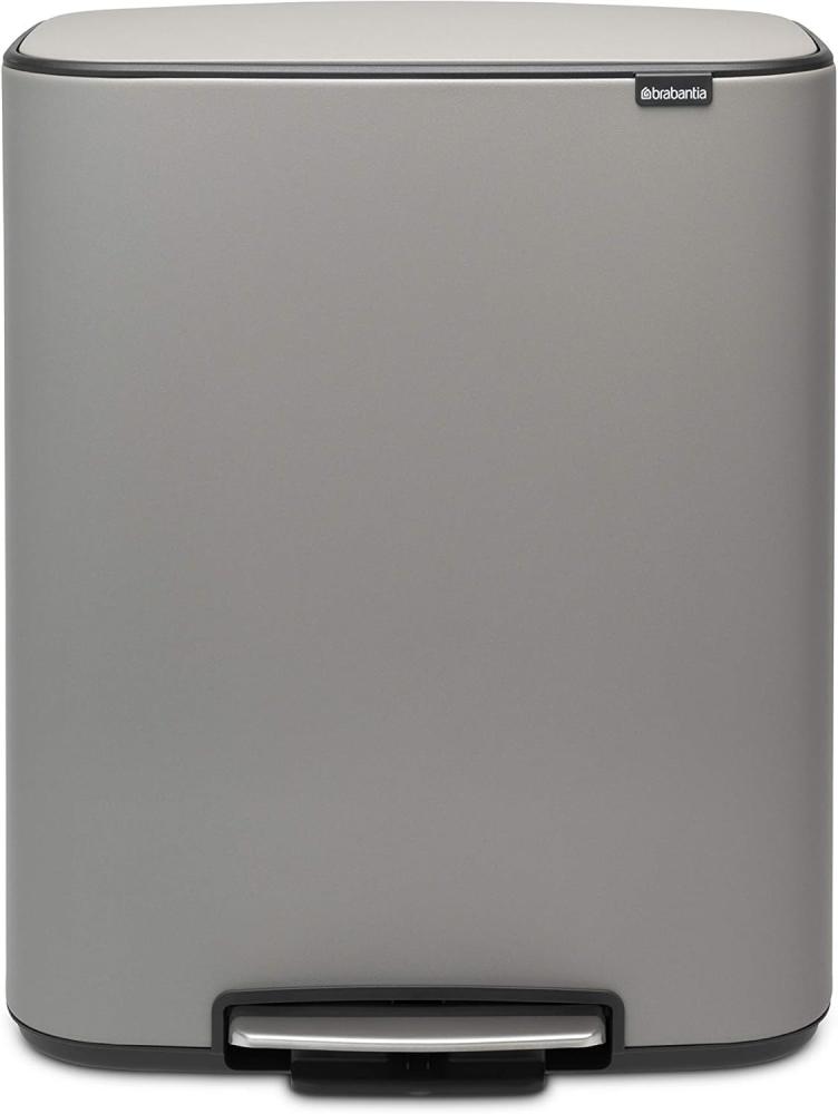 Brabantia BO Treteimer Mülleimer, Stahl, Mineral Concrete Grey, 60L Bild 1