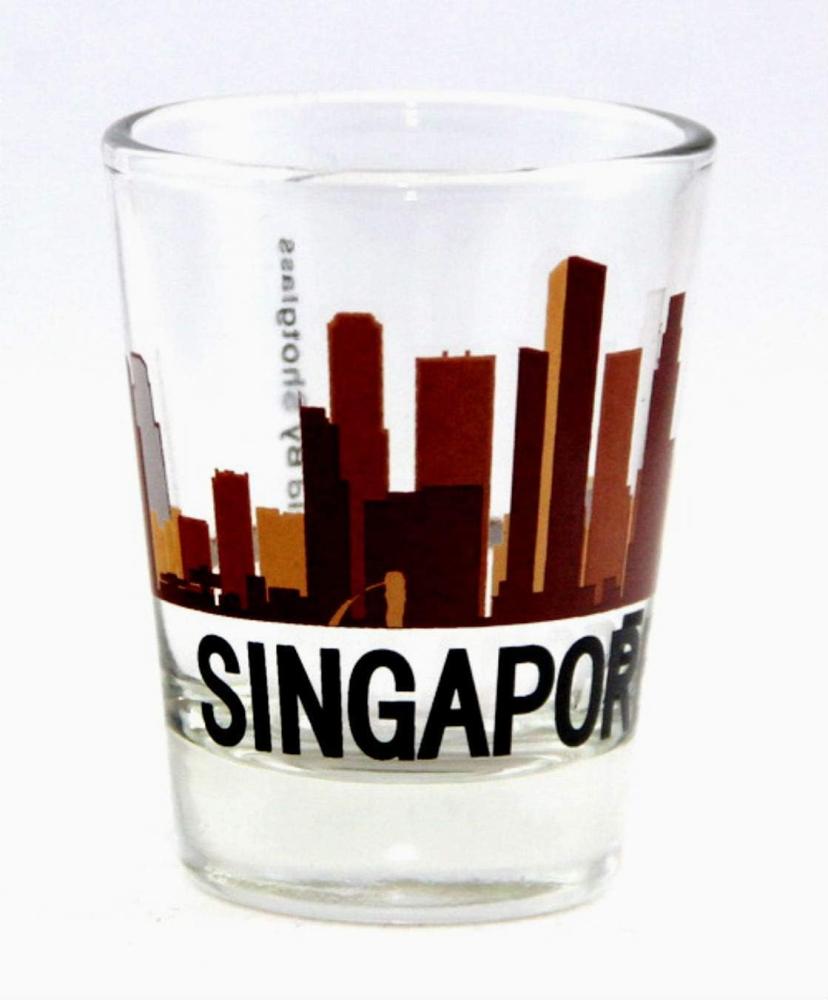 Singapore Sunset Skyline Shot Glass by World By Shotglass Bild 1