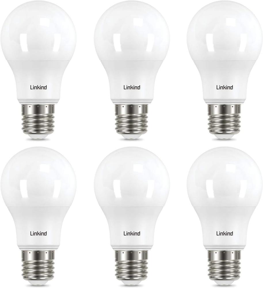 Linkind 8. 2W E27 Energiesparlampe, ersetzt 60W Lampe, 2700K Warmweiß A60 Edison Birne, 220° Abstrahlwinkel, nicht Dimmbar, E27 LED Leuchtmittel, 6 Stück Bild 1