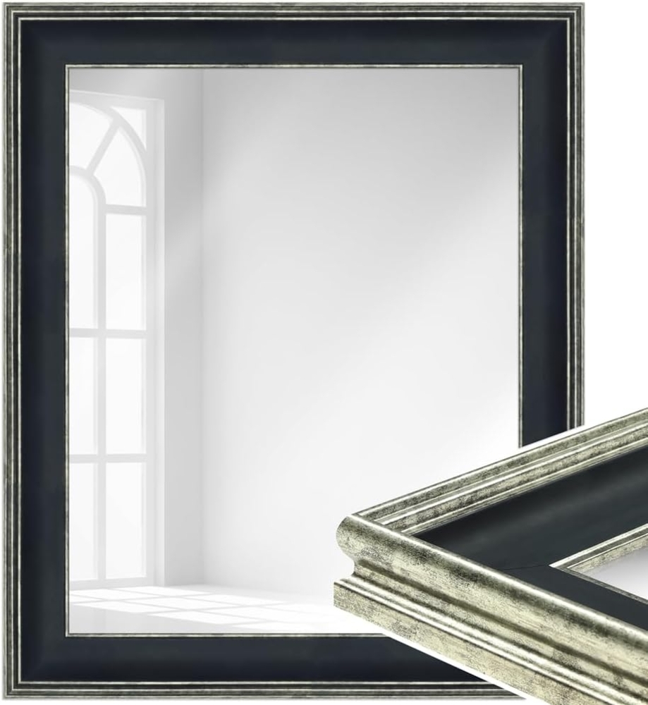 WANDStyle Wandspiegel H235 aus Kunststoff in Schwarz 60 x 70 cm im Stil Klassisch Bild 1