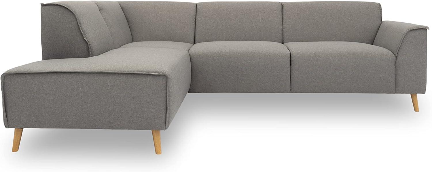 DOMO Collection Ecksofa Jules, Skandinavisches Sofa mit Federkern, 263 x 191 x 81 cm, Eckcouch in silber Bild 1