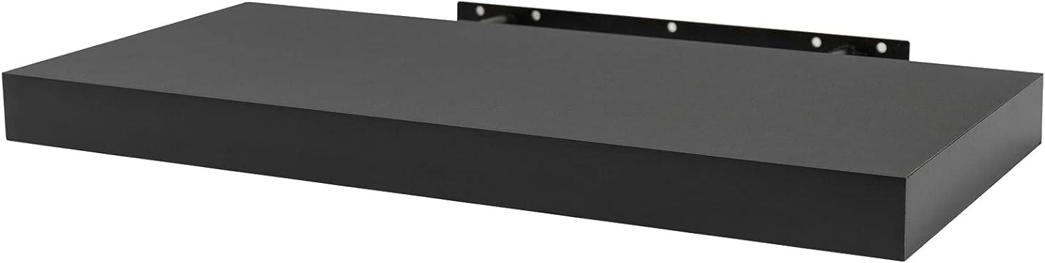 WOLTU Wandboard Wandregal CD DVD Regal Bücherregal Schweberegal Holz Board 100x22.9x3.8cm schwarz für Büro, Wohnzimmer, Schlafzimmer, Küche RG9317sz Bild 1