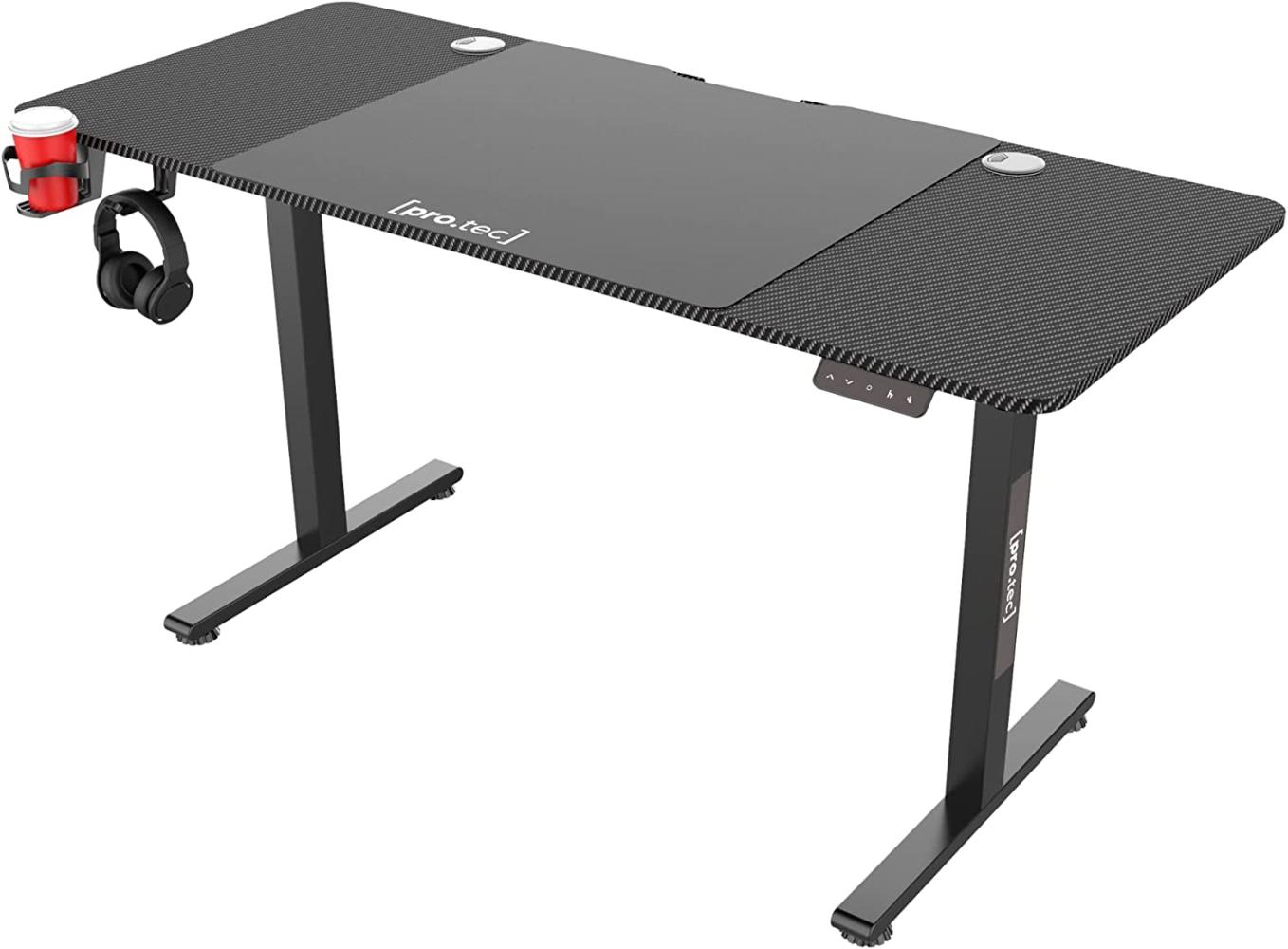 Höhenverstellbarer Tisch Stryn 140 x 60 cm schwarz [pro. tec] Bild 1