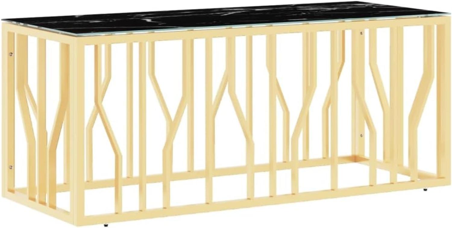 vidaXL Couchtisch Golden 110x45x45 cm Edelstahl und Glas 350052 Bild 1