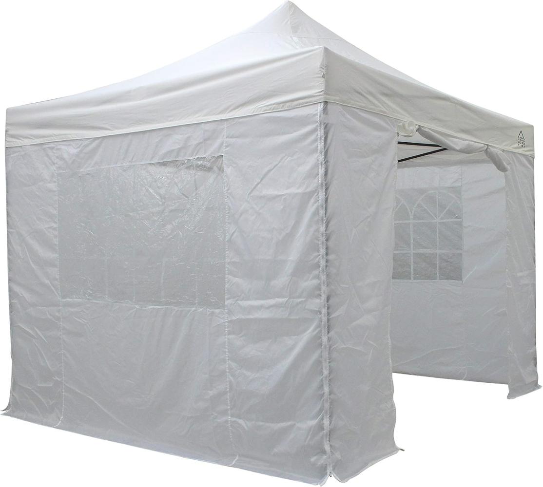 All Seasons Gazebos 3x3m vollständig wasserdichtes Faltpavillon mit 4 Seitenteilen - Weiß Bild 1