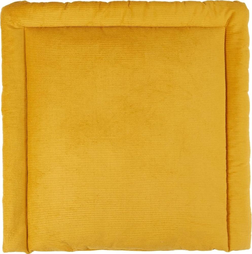 KraftKids Wickelauflage in Cord Breitcord Gelb Mustard, Wickelunterlage 85x75 cm (BxT), Wickelkissen Bild 1