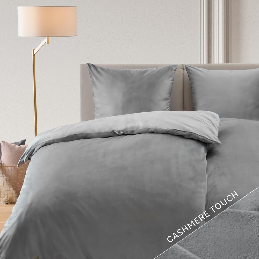 Blumtal Bettwäsche Cashmere-Touch Plüsch, warme Winterbettwäsche + Kopfkissenbezug Bild 1