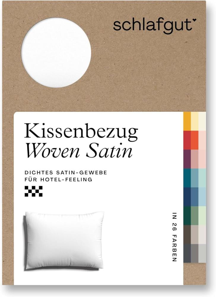 Schlafgut Woven Satin Bettwäsche|Kissenbezug einzeln 70x90 cm| full-white Bild 1