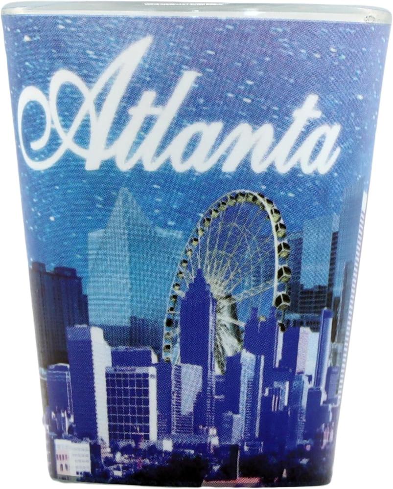 Atlanta Georgia Blue Night Skyline Schnapsglas Bild 1