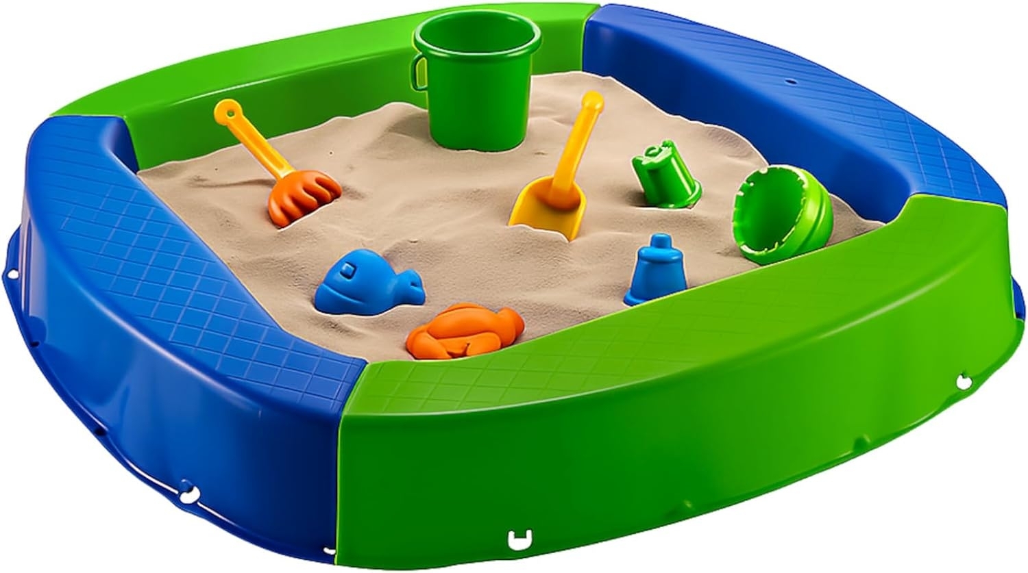 \"Buri Premium Sandkasten aus Kunststoff in verschiedenen Farben 150 x 150 x 20 cm Made in Germany grün/blau\" Bild 1