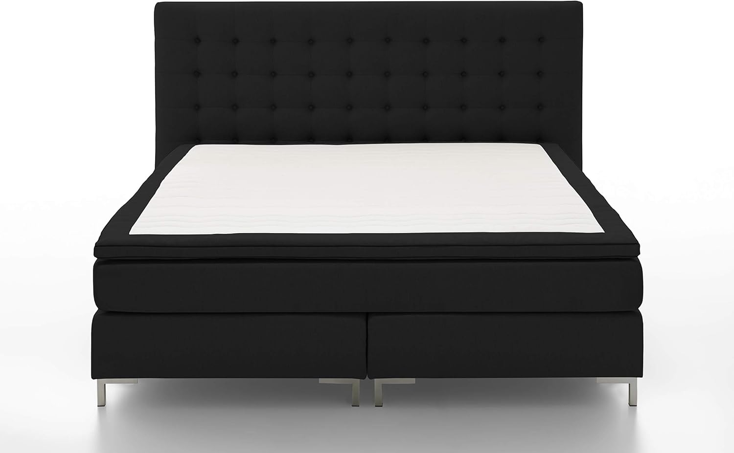 Atlantic Home Collection Boxspringbett ANNI, 160x200 cm, inklusive Topper (Härtegrad H2), schwarz Bild 1