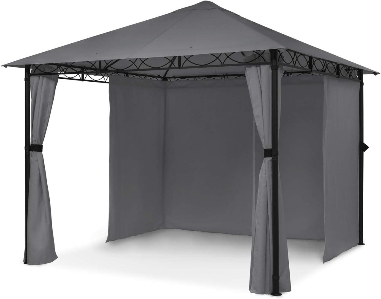 Mondo Gartenpavillon Partyzelt Gazebo 295x262x295 Stahl Polyester Dunkelgrau Bild 1