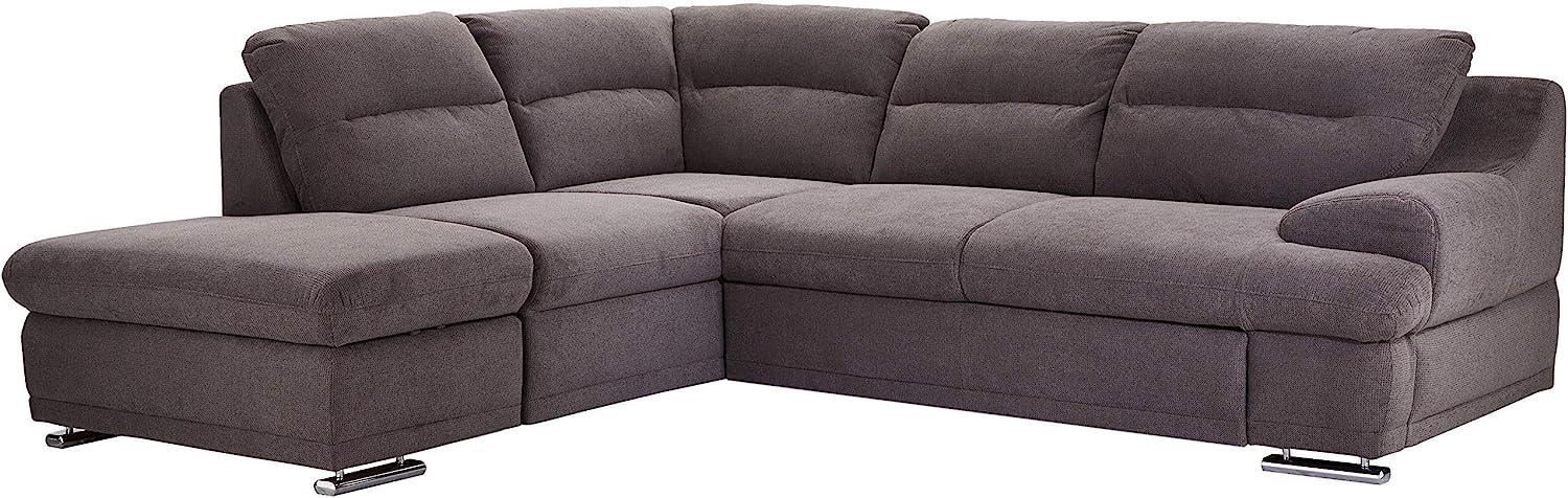 Mivano Ecksofa Coast / Große Sofagarnitur in L-Form mit Ottomane links, 264 x 88 x 217, Mikrofaser: grau Bild 1