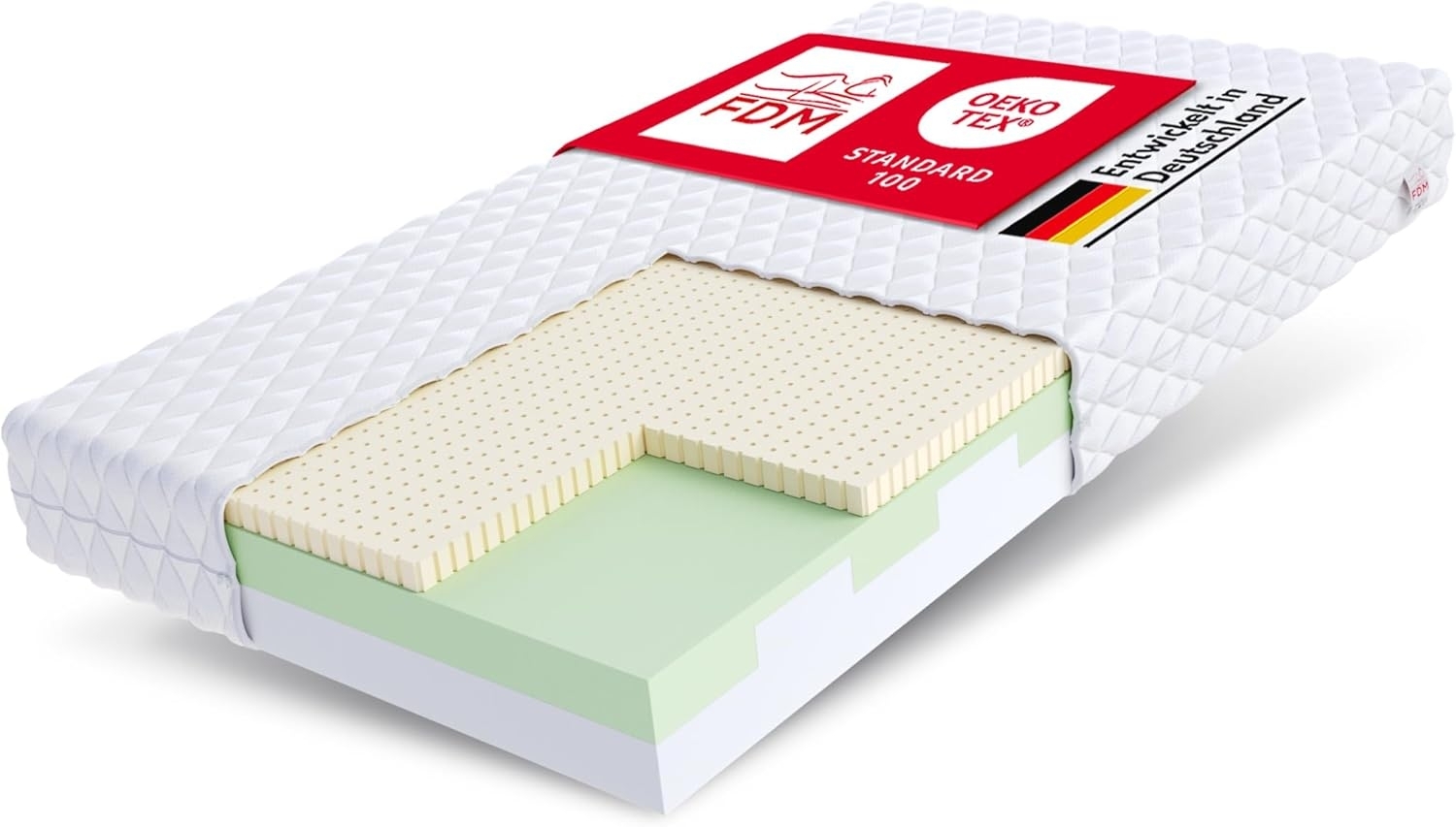 Matratze BITONTO Kaltschaum Latex HR Schaum 7 Zonen 180x200 H2/H3 15 cm JERSEY Bild 1