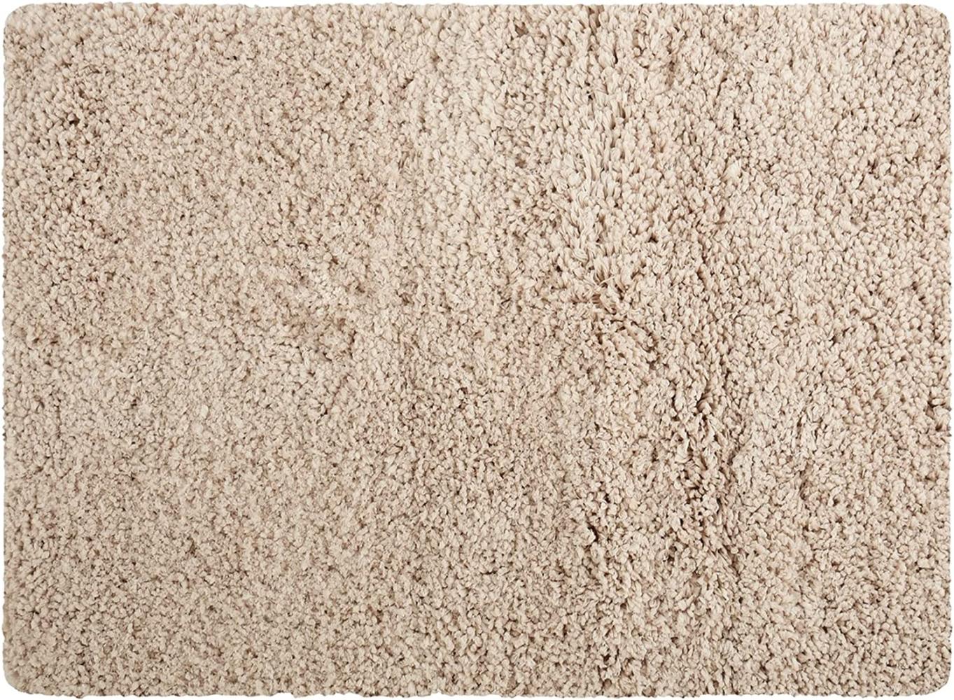 MSV Badteppich Badematte Badvorleger Duschvorleger Mikrofaser Hochflor flauschig 40x60 cm – Beige Bild 1