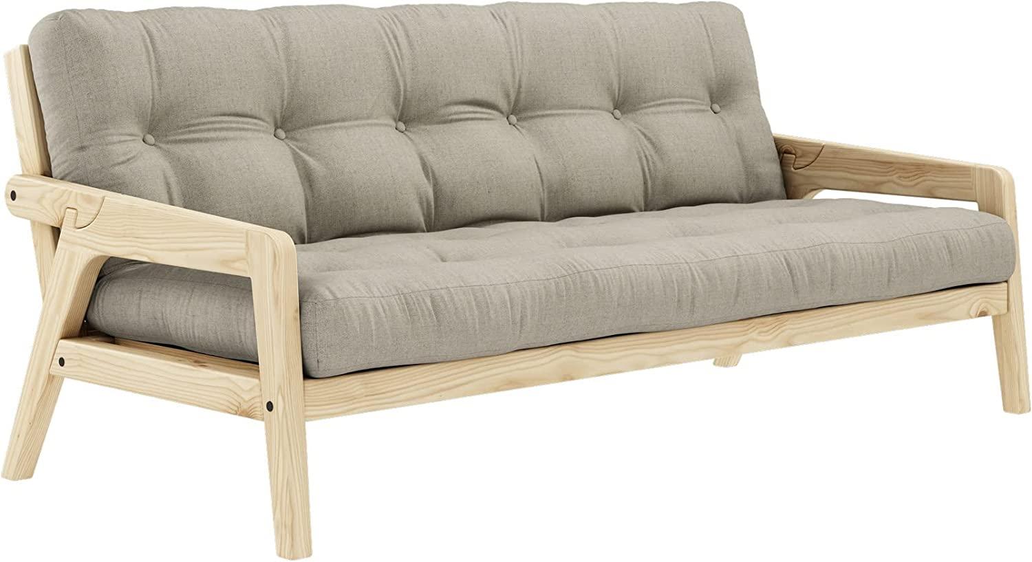 Karup Design Schlafsofa GRAB Gestell Natur, Matratze Leinen Bild 1