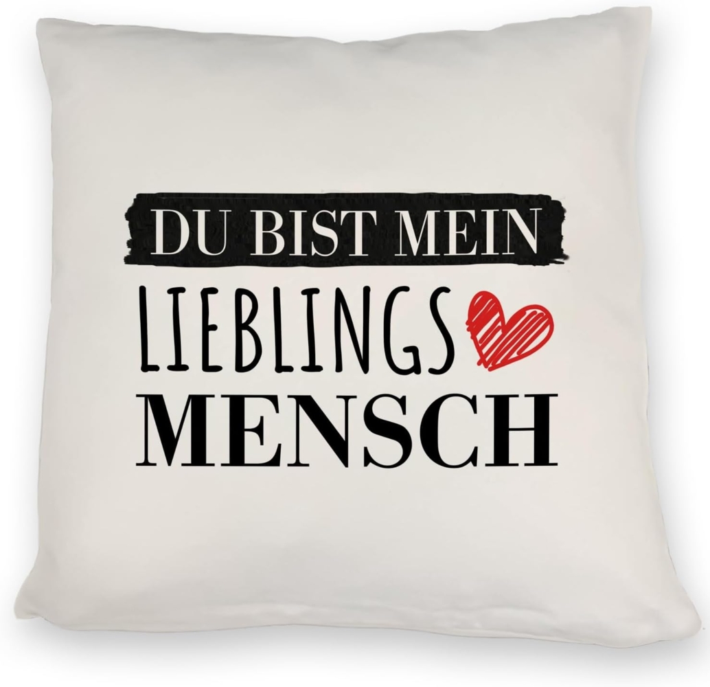 speecheese Dekokissen Liebe Kissen mit Spruch - Du bist mein Lieblingsmensch Bild 1