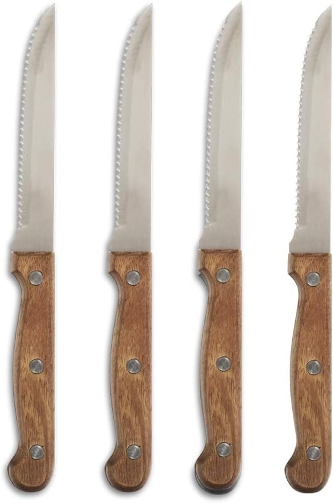 Steak-Messer, 4er-Set, Holz + Edelstahl, ZELLER - ZELLER Bild 1