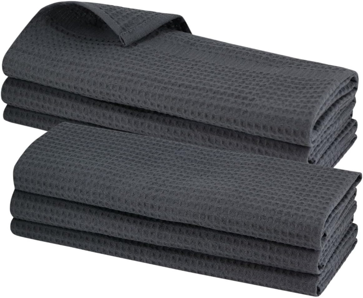 Engelland Geschirrtuch Poliertuch, (Vorteils-Set, 6-tlg, Waffel-Pique), 100 % Baumwolle, integrierte Aufhängeschlaufe, 70 x 50 cm Bild 1