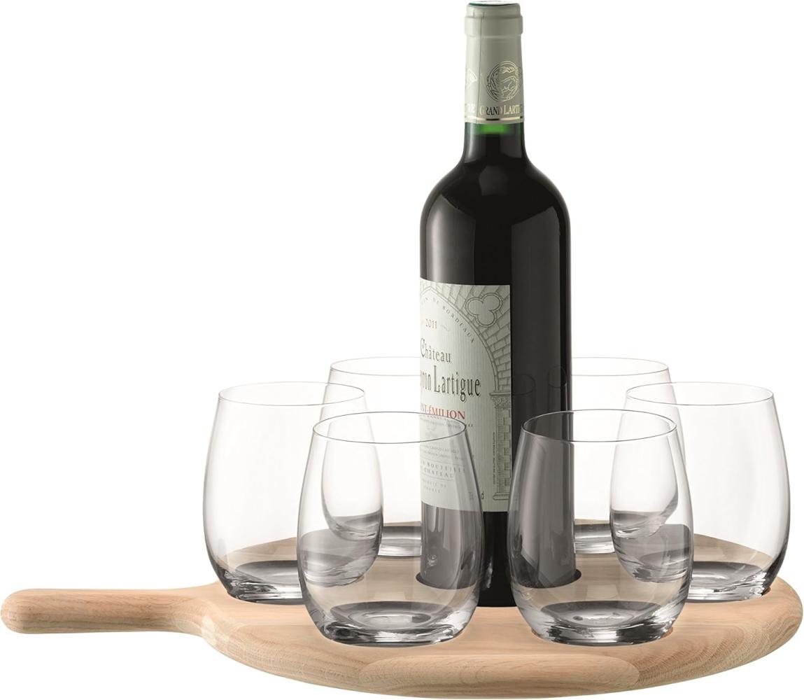 LSA Paddel Wasser-Wein servieren Set &L43cm Paddelform aus Eichenholz Bild 1