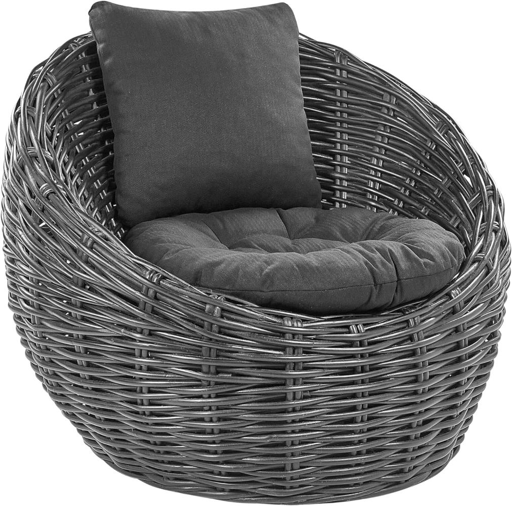 Gartenstuhl LERICI Rattan Schwarz Bild 1
