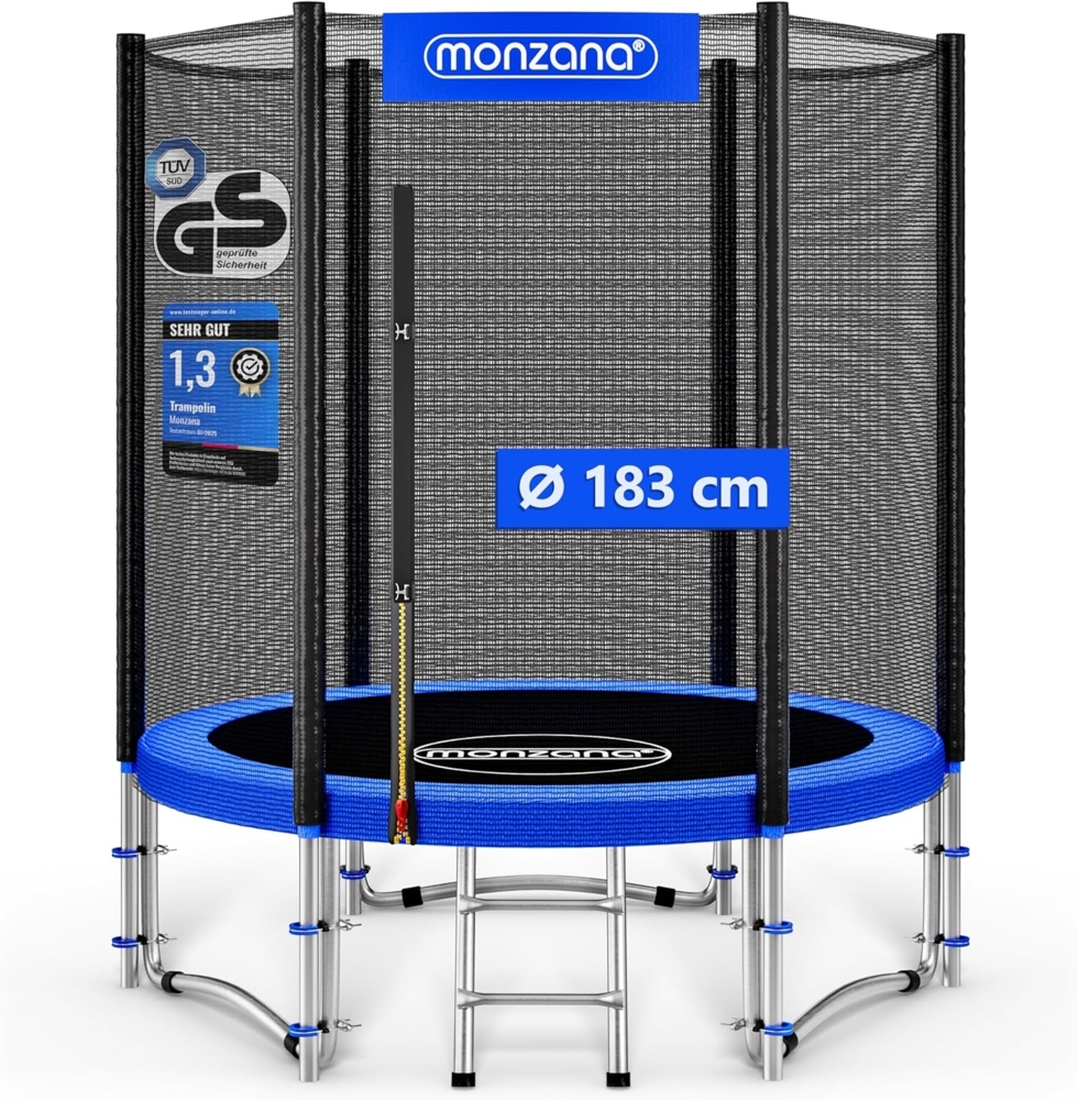 Monzana Trampolin Komplettset inkl. Sicherheitsnetz Randabdeckung & Zubehör, Ø 183 cm Bild 1