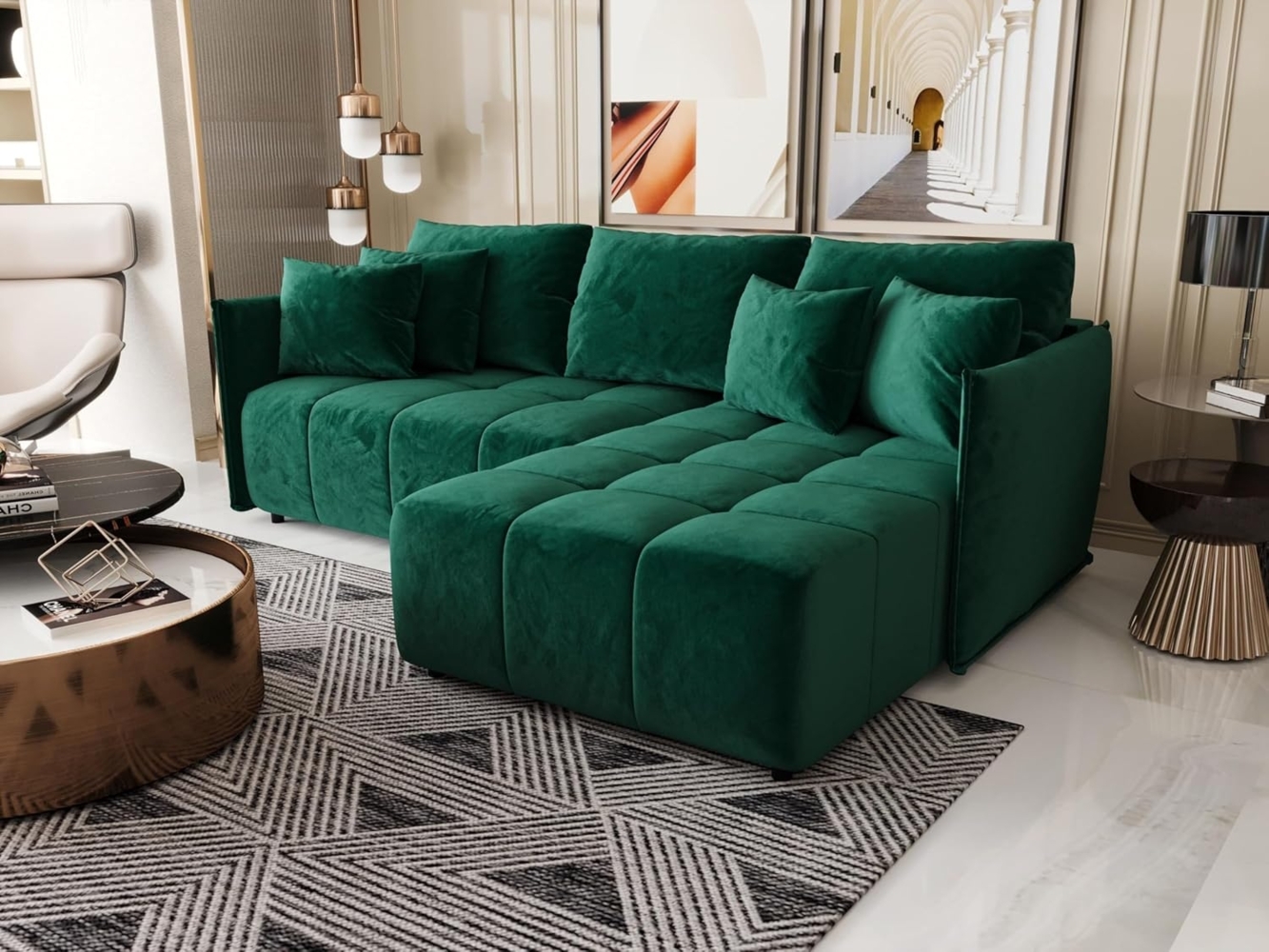 ALTDECOR Ecksofa LONLI, Couch mit Schlaffunktion, Wohnzimmer - Wohnlandschaft Bild 1