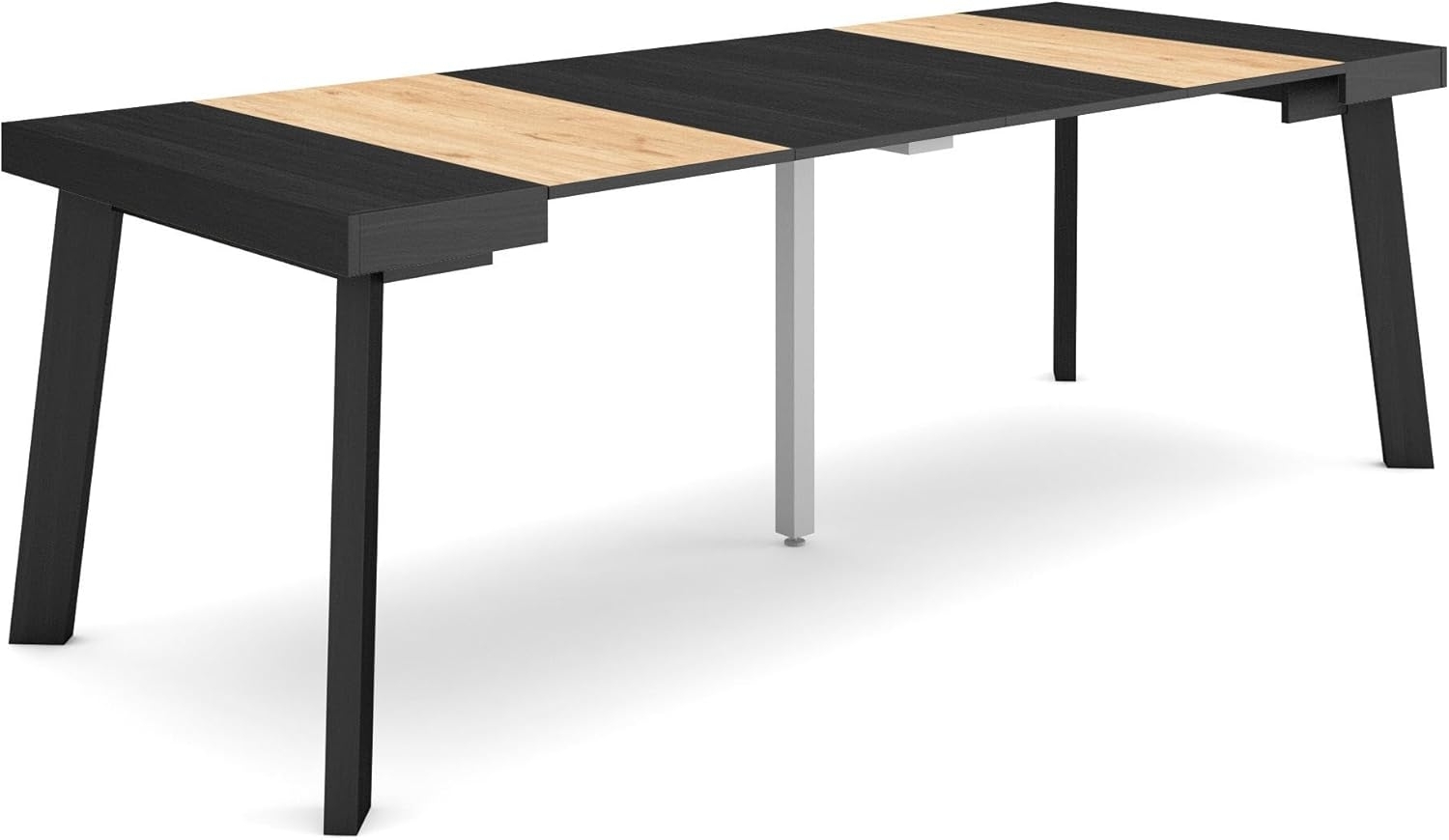 Skraut Home | Ausziehbarertisch | Multifunktionaler ausziehbarer | 220 | Für 10 Gäste | Hölzerne Beine | Moderner Stil | Eiche Schwarz Bild 1