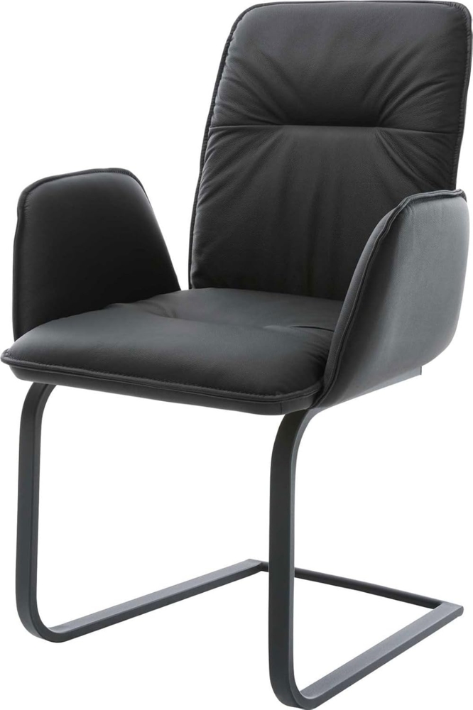 Freischwinger Vinja-Flex Echt-Leder Schwarz Freischwinger flach Schwarz Bild 1