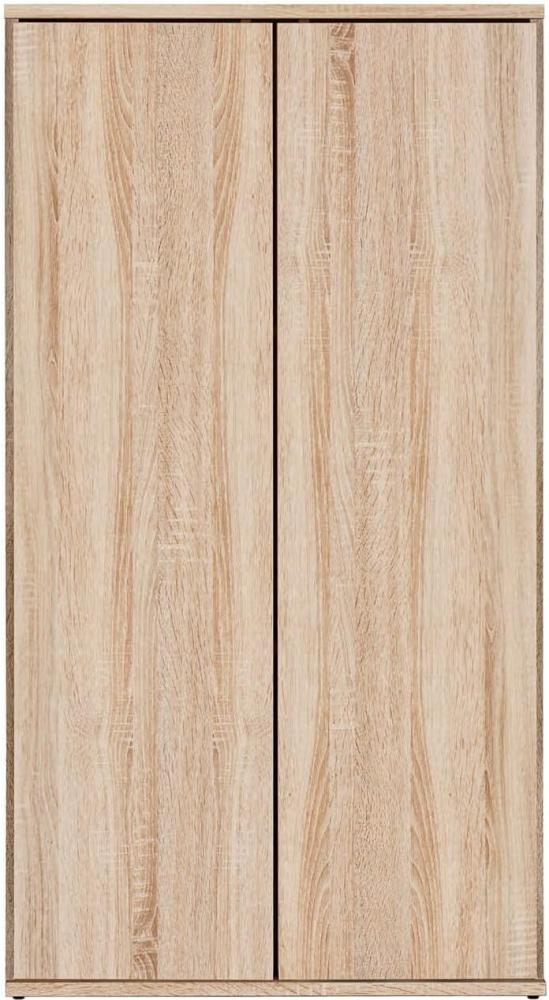 mokebo® Mehrzweckschrank 60 cm Breite mit Einlegeböden 'Der Schlanke', schmaler Schrank in Braun aus Holz, grifflose Öffnung, funktionaler Aktenschrank | Sonoma Eiche Bild 1