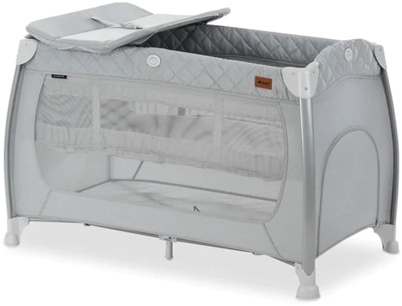 Hauck Select Premium Reisebett mit Aufsatz Play N Relax Center Quilted Grey Bild 1