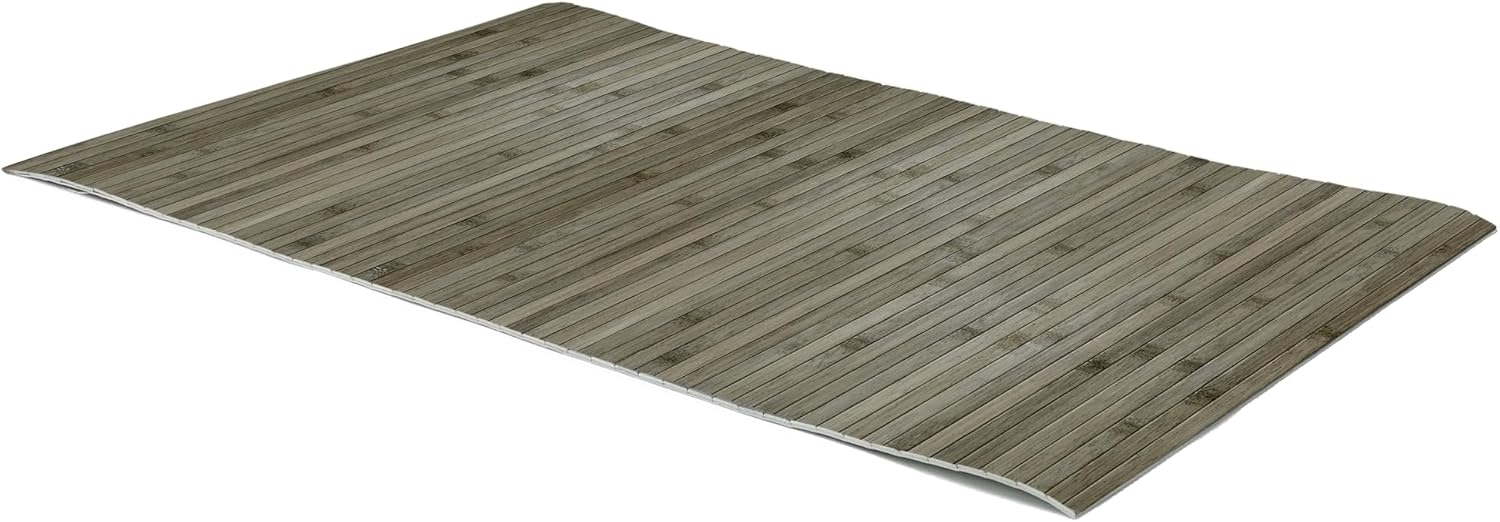 Comart - Küchenteppich aus Bambus – 50x270 cm – rutschfeste Unterseite – waschbar – behandelter Naturbambus – Spritzwassergeschützt – Mehrzweck-Läufer – Matter Holz-Effekt – bunter Bambus – Grau Bild 1