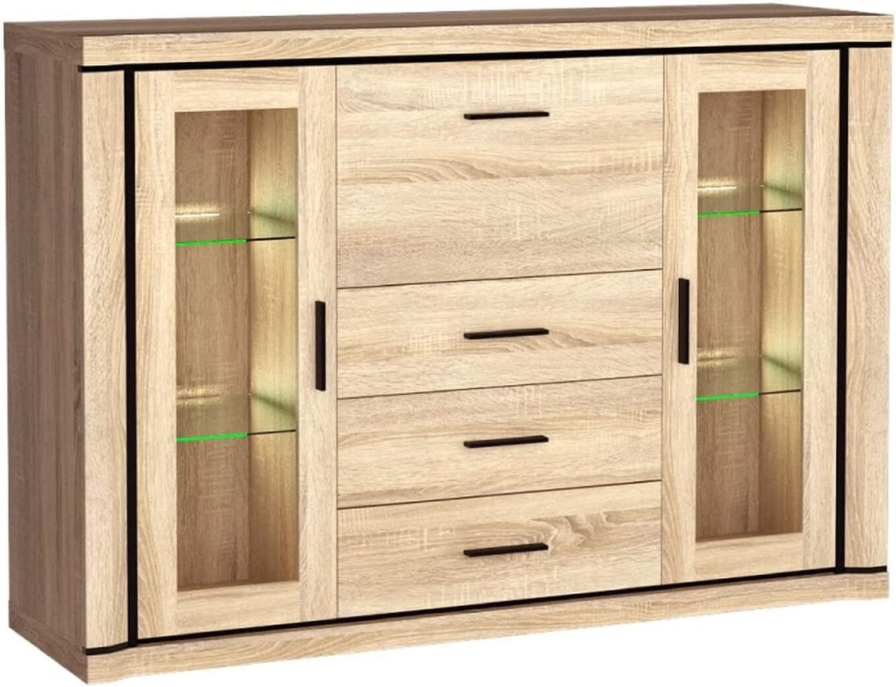 Stylefy Safari Kommode II Sonoma Eiche mit LED-Beleuchtung Bild 1