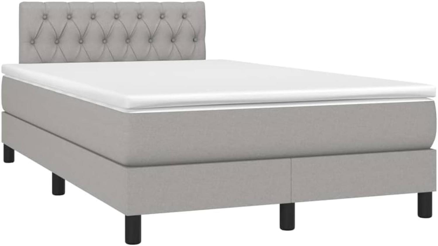 Boxspringbett mit Matratze & LED Stoff Hellgrau 120 x 200 cm, Härtegrad: H2 [3133381] Bild 1