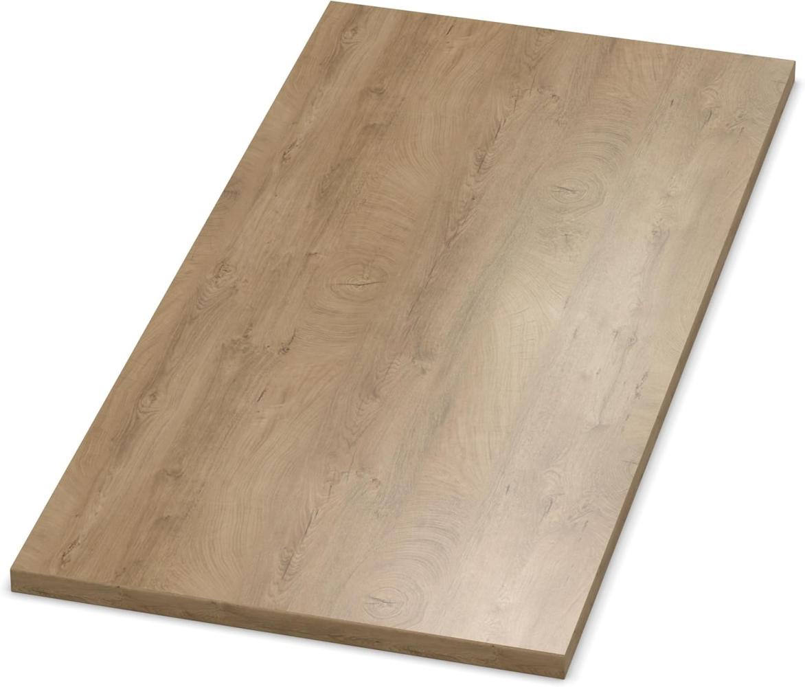 AUPROTEC Tischplatte 19mm Eiche ENDgrain Classic 900 mm x 600 mm Holzplatte Dekor Spanplatte mit Umleimer ABS Kante Auswahl: 90x60 cm Bild 1