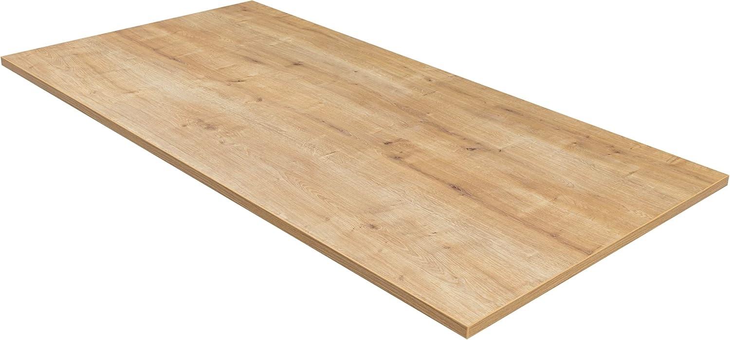 furni24 Tischplatte 180x80cm Schreibtischplatte–Perfekt für höhenverstellbare Schreibtische, Computertisch Gaming-Tisch, Mehrzwecktisch, Esstische und mehr –25mm stabile Tischplatte langlebig, Eiche Bild 1