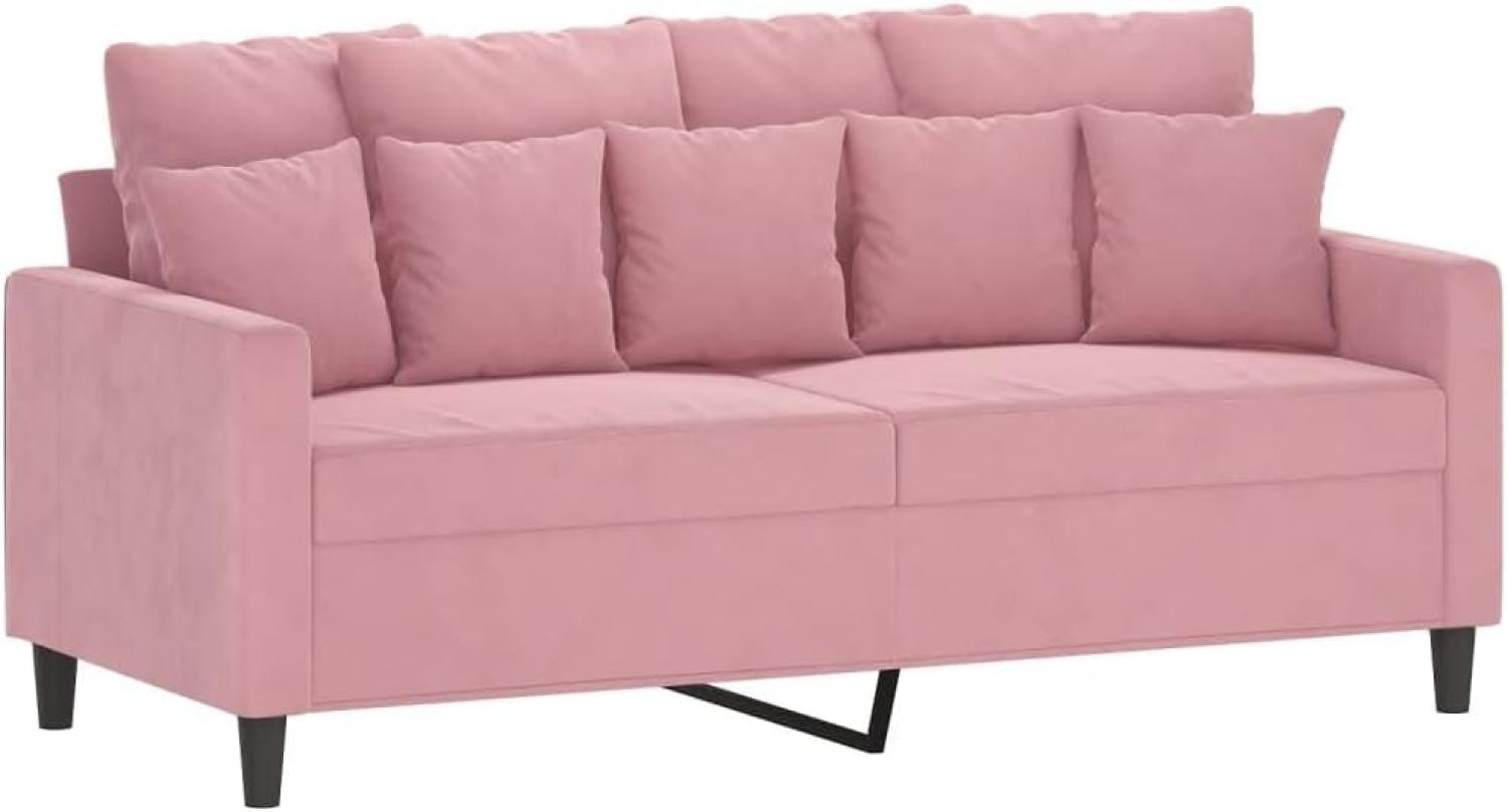 2-Sitzer-Sofa Rosa 140 cm Samt Bild 1