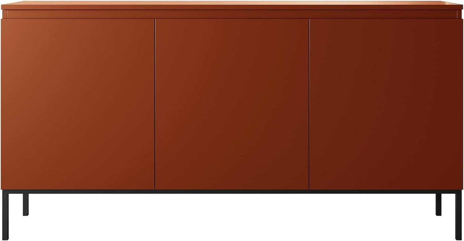 Selsey Bemmi Sideboard Kommode 3-türig, Ziegelrot mit Metallbeinen, 150 cm Bild 1