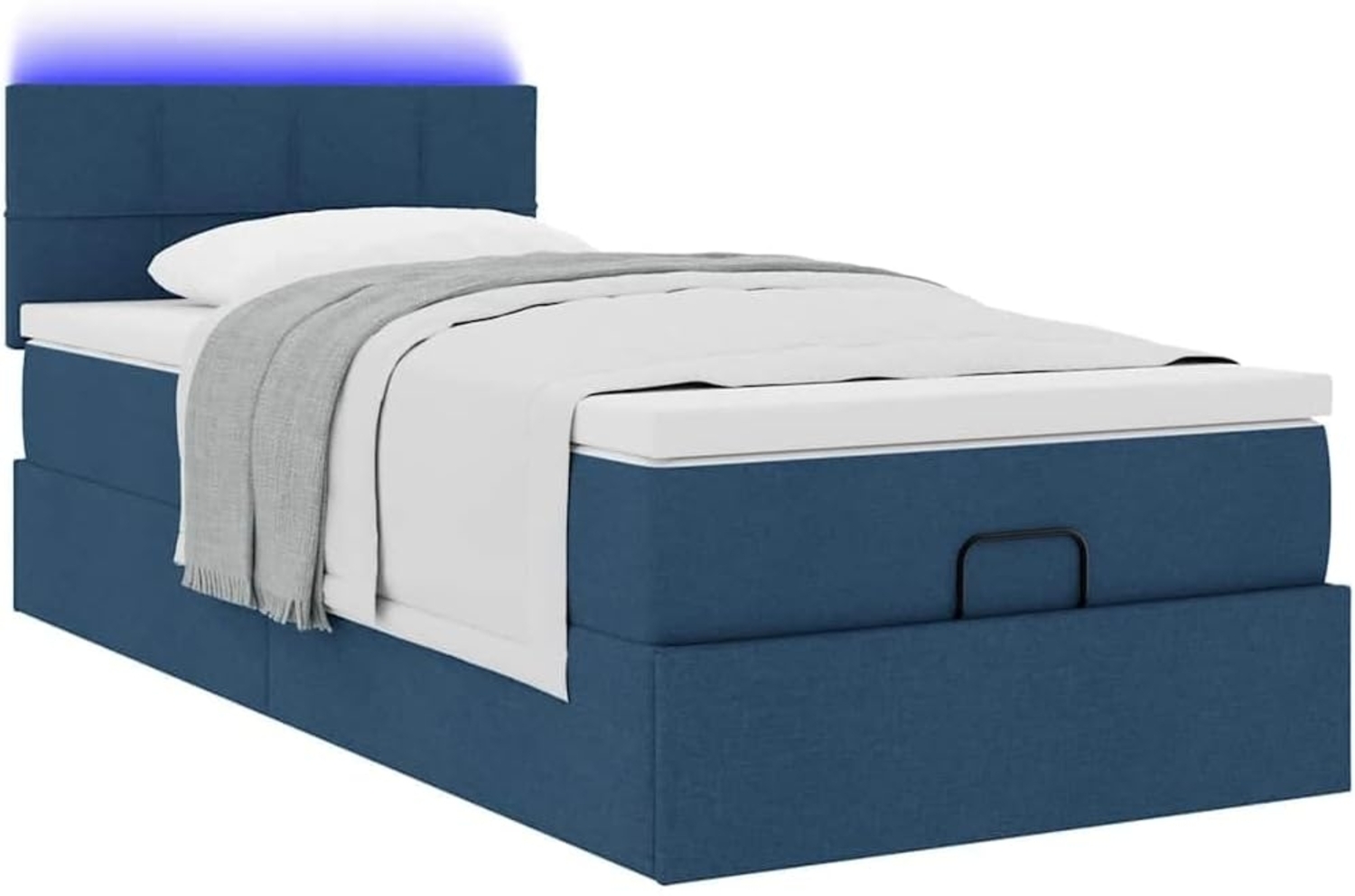 Ottoman-Bett mit Matratze Blau 90x200 cm Stoff 3312283 Bild 1