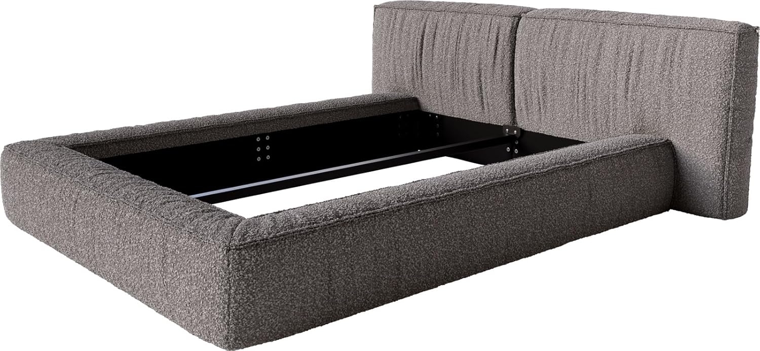 Polsterbettgestell Coperti 140x200 cm Bouclé Silbergrau Bild 1
