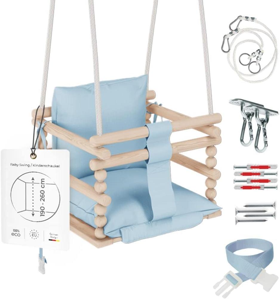 MAMOI® Babyschaukel Holz | Indoor Babyschaukel | Kinderschaukel Indoor | Babyschaukel 3 in 1 + SICHERHEITSGURT | Holzschaukel Baby | Kleinkindschaukel | Kinderschaukel Holz | CE | 100% ECO | Made in EU Bild 1