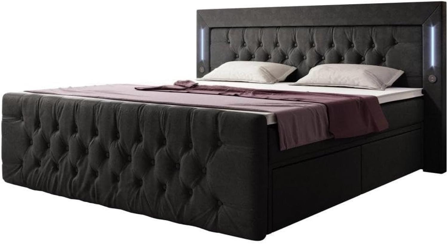 Boxspringbett Charme 200x200 H2 Schwarz Bild 1